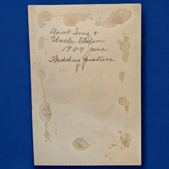 Edwardian Lace Wedding Dress Aunt Ines & Uncle Eldon 1909 June Wedding Picture - Picture 4 of 4